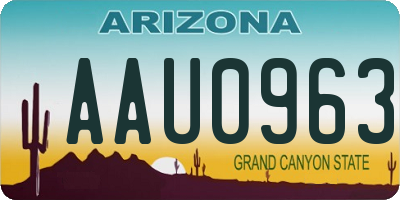 AZ license plate AAU0963