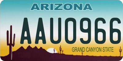 AZ license plate AAU0966
