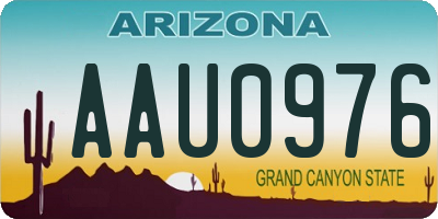 AZ license plate AAU0976