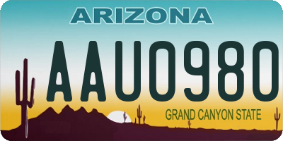 AZ license plate AAU0980