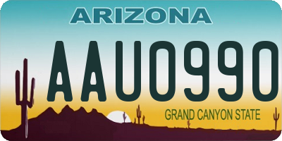 AZ license plate AAU0990