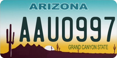 AZ license plate AAU0997