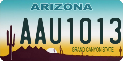 AZ license plate AAU1013