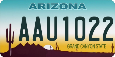 AZ license plate AAU1022