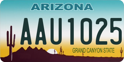 AZ license plate AAU1025