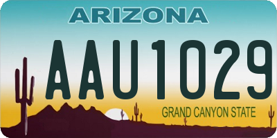 AZ license plate AAU1029
