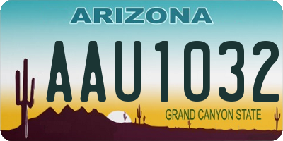 AZ license plate AAU1032