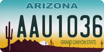 AZ license plate AAU1036