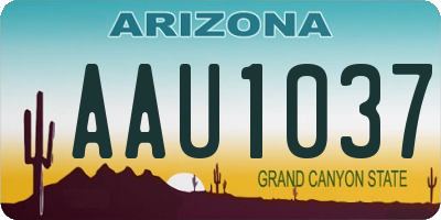 AZ license plate AAU1037