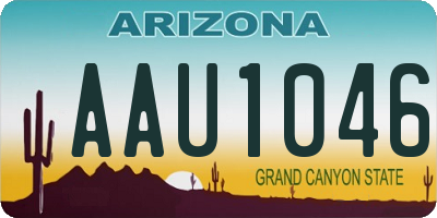 AZ license plate AAU1046