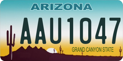 AZ license plate AAU1047