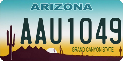 AZ license plate AAU1049