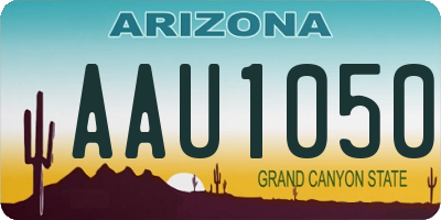 AZ license plate AAU1050
