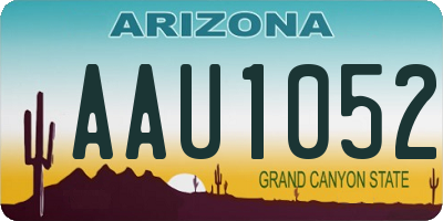 AZ license plate AAU1052