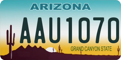 AZ license plate AAU1070