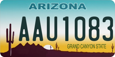 AZ license plate AAU1083