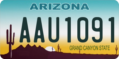 AZ license plate AAU1091