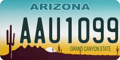 AZ license plate AAU1099