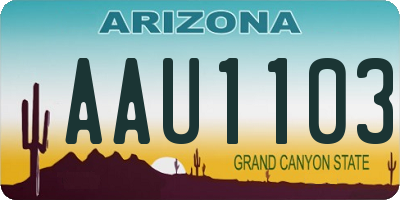 AZ license plate AAU1103