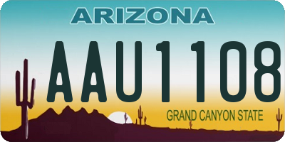 AZ license plate AAU1108