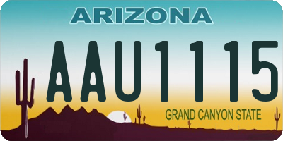 AZ license plate AAU1115