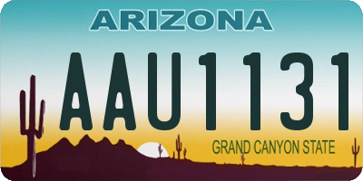 AZ license plate AAU1131