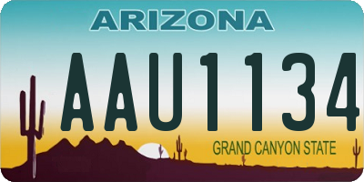 AZ license plate AAU1134