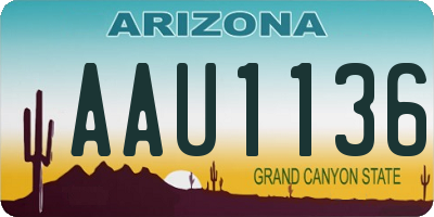 AZ license plate AAU1136
