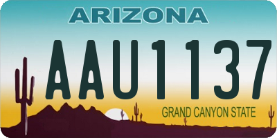 AZ license plate AAU1137