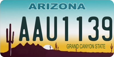 AZ license plate AAU1139