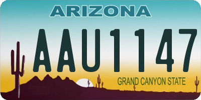 AZ license plate AAU1147