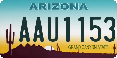 AZ license plate AAU1153