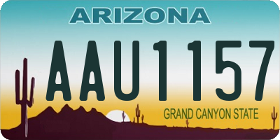 AZ license plate AAU1157