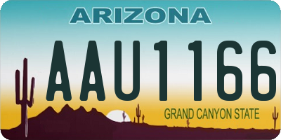 AZ license plate AAU1166