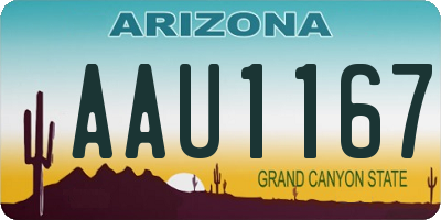AZ license plate AAU1167