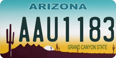 AZ license plate AAU1183