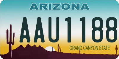 AZ license plate AAU1188