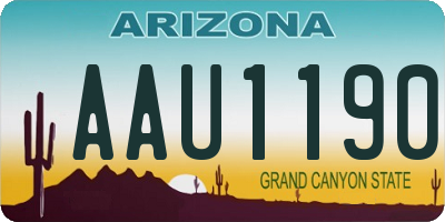 AZ license plate AAU1190