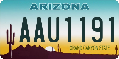 AZ license plate AAU1191