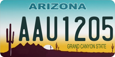 AZ license plate AAU1205
