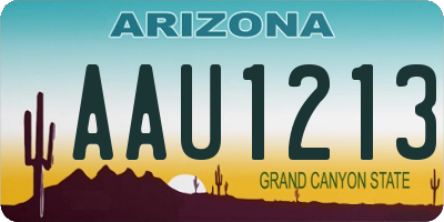 AZ license plate AAU1213