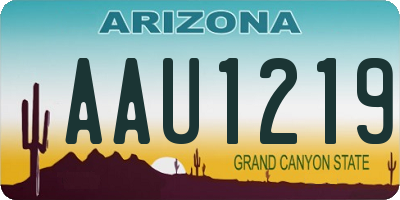 AZ license plate AAU1219