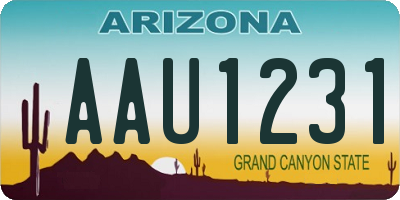 AZ license plate AAU1231