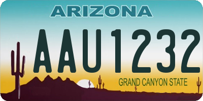 AZ license plate AAU1232