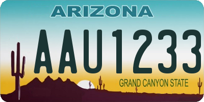 AZ license plate AAU1233
