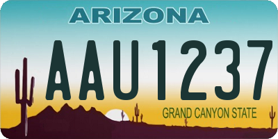 AZ license plate AAU1237