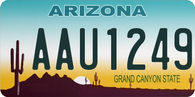 AZ license plate AAU1249