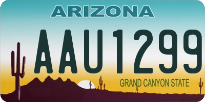 AZ license plate AAU1299