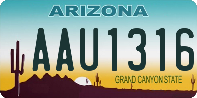 AZ license plate AAU1316