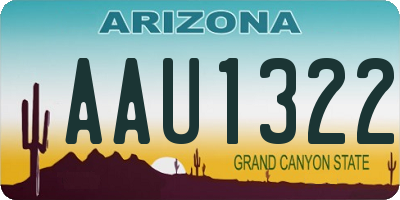 AZ license plate AAU1322